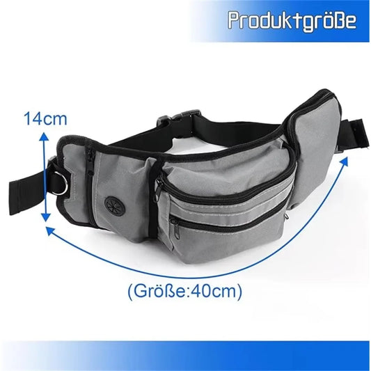 Dog Training Walking Bag – Hands Free Treat Pouch Waist Bag, Pet Snack Feeder, Pocket for Dog Bowls & Water Cup