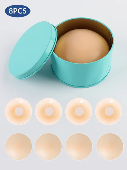 Reusable Silicone Nipple Covers - Invisible Strapless Breast Petals and Adhesive Bra Lift Pads for Women