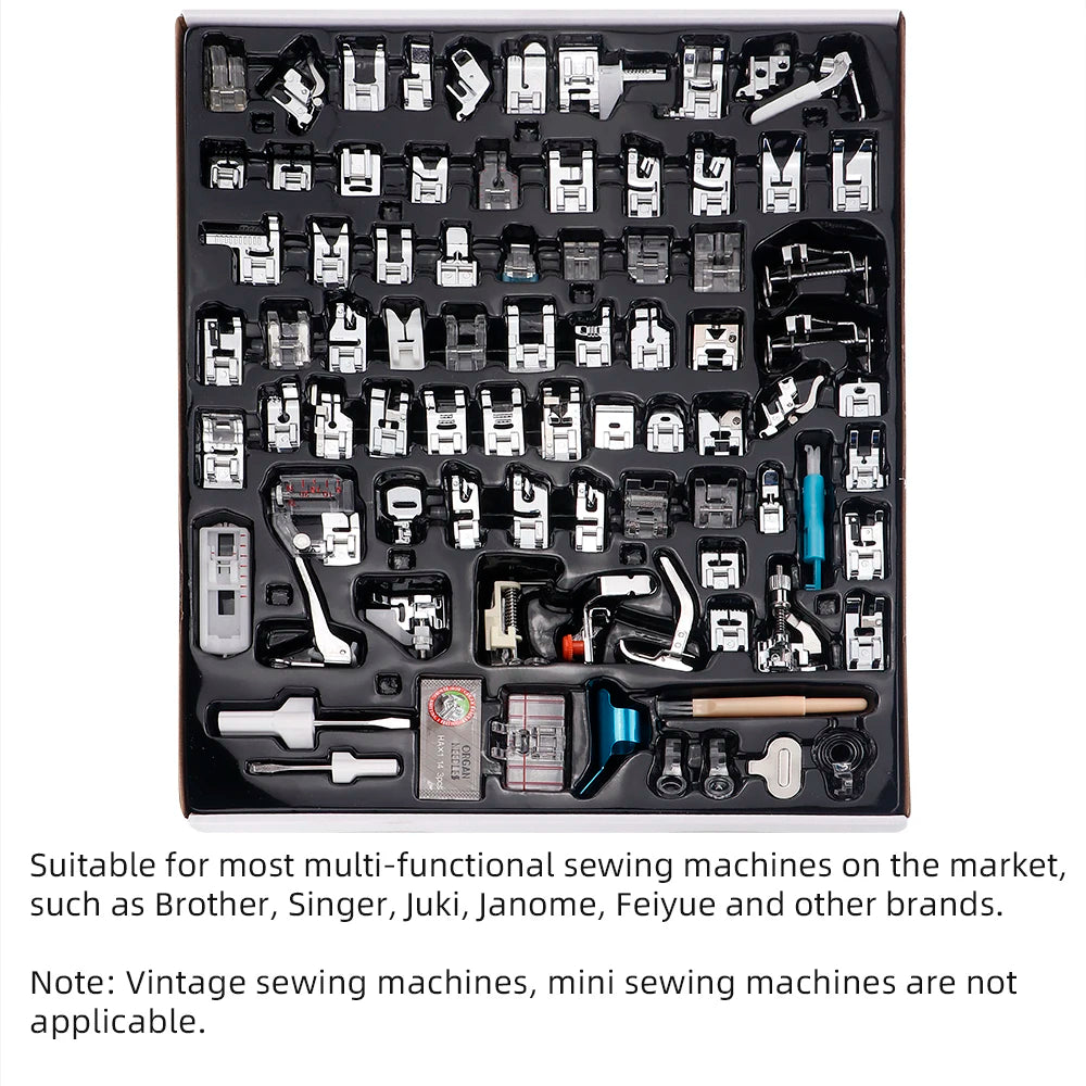 82-Piece Sewing Machine Presser Foot Set - Multifunctional Professional Accessories Kit