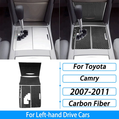 Toyota Camry 2007–2011 Carbon Fiber Interior Trim Set - Center Console, Gear Shift & Air Vent Decorative Covers