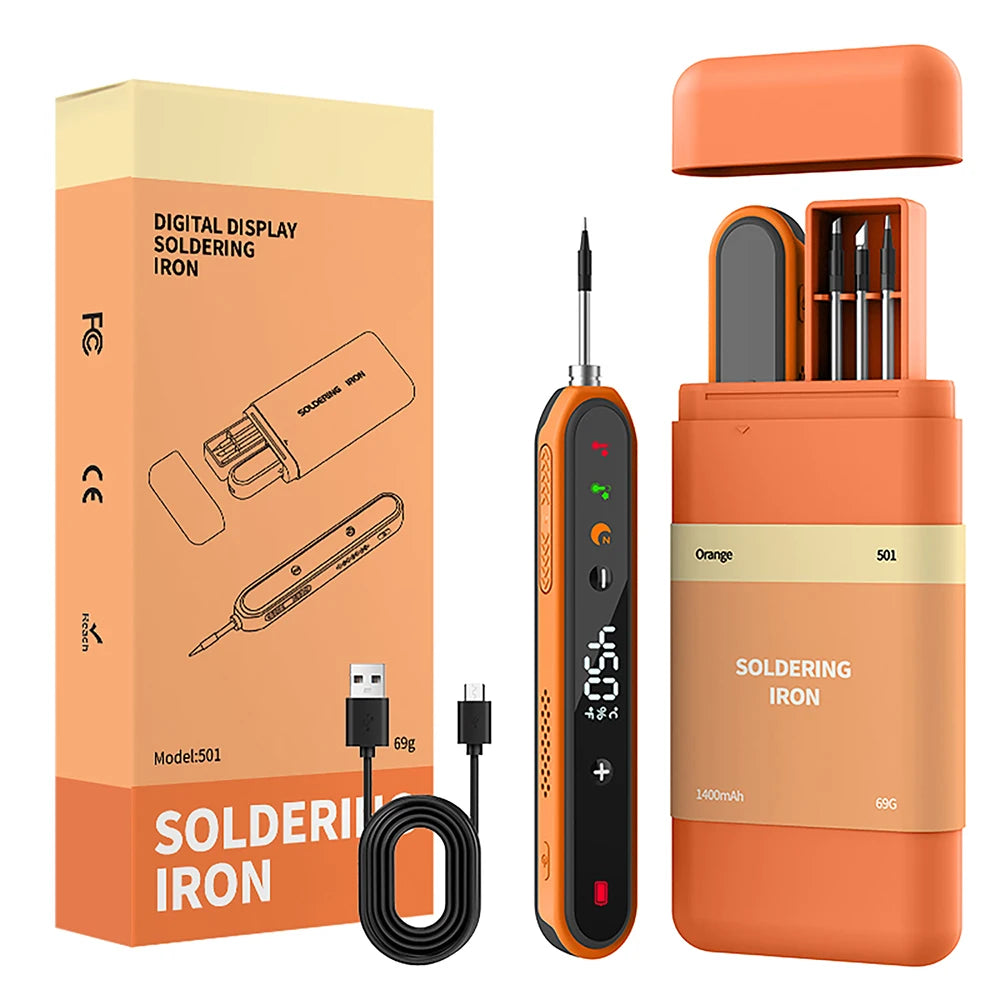 Portable Type-C Digital Soldering Iron Kit – 8-15W Fast Heating Adjustable Temperature Mini Repair Tool
