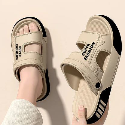 Men’s EVA Platform Slippers - Soft-Soled Summer Slides for Home, Beach & Outdoor Walking