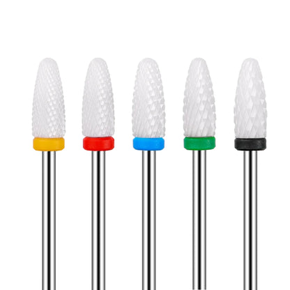 5PCS Ceramic Nail Drill Bit Set - Electric Milling Cutter Bits for Manicure & Pedicure Nail Machine Accessories