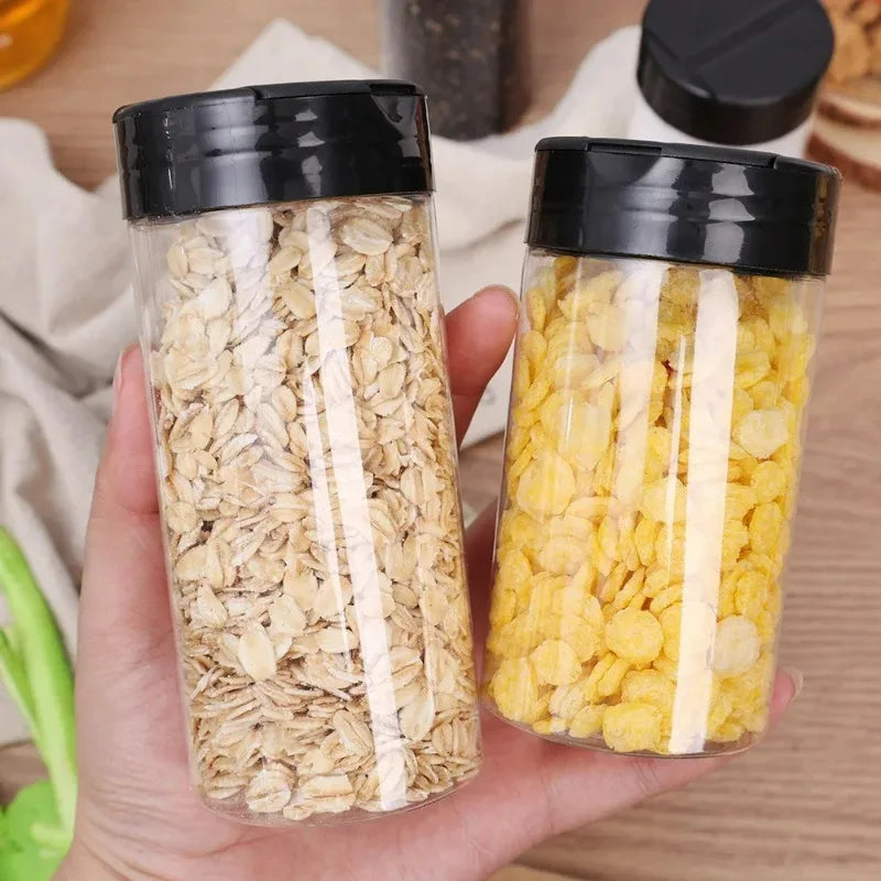 1/12x Plastic Spice Jars with Shaker Lids – Transparent Safety Bottles for Kitchen Storage