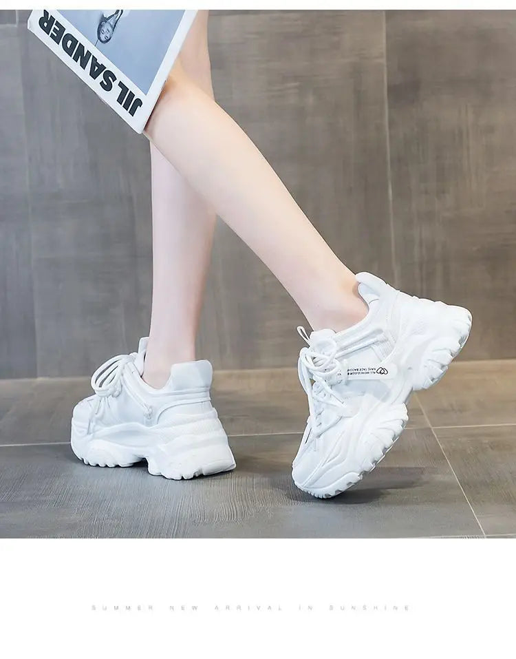 Women's Platform Sneakers - 2024 Spring Fashion Thick Sole Casual Shoes & Tennis Trainers