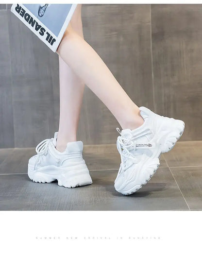 Women's Platform Sneakers - 2024 Spring Fashion Thick Sole Casual Shoes & Tennis Trainers