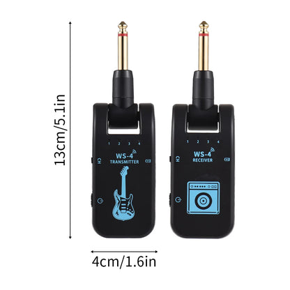 2.4G Wireless Guitar System – Transmitter & Receiver Set for Electric Guitar & Bass, 48K/16bit Real-Time Audio Transmission