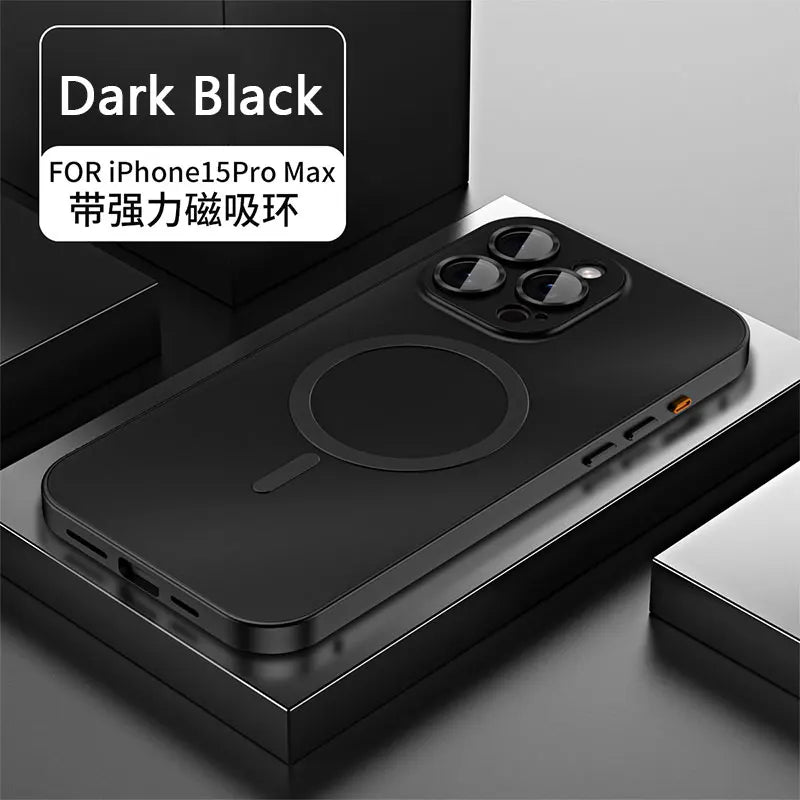 Aluminum Metal Frame Magnetic Case - MagSafe Wireless Charging Cover with Lens Protection for iPhone 12, 13, 14, 15, 16 & 17 Pro Max