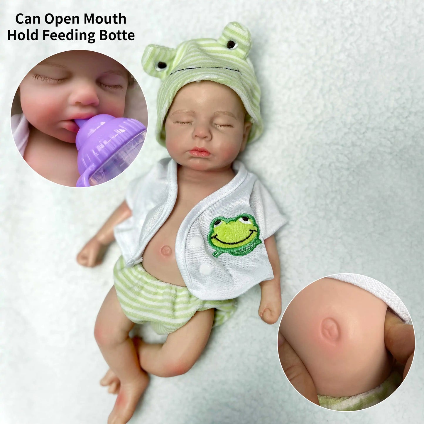 Loulou Reborn Baby Doll – Full Body Soft Silicone Boy or Girl with Openable Mouth