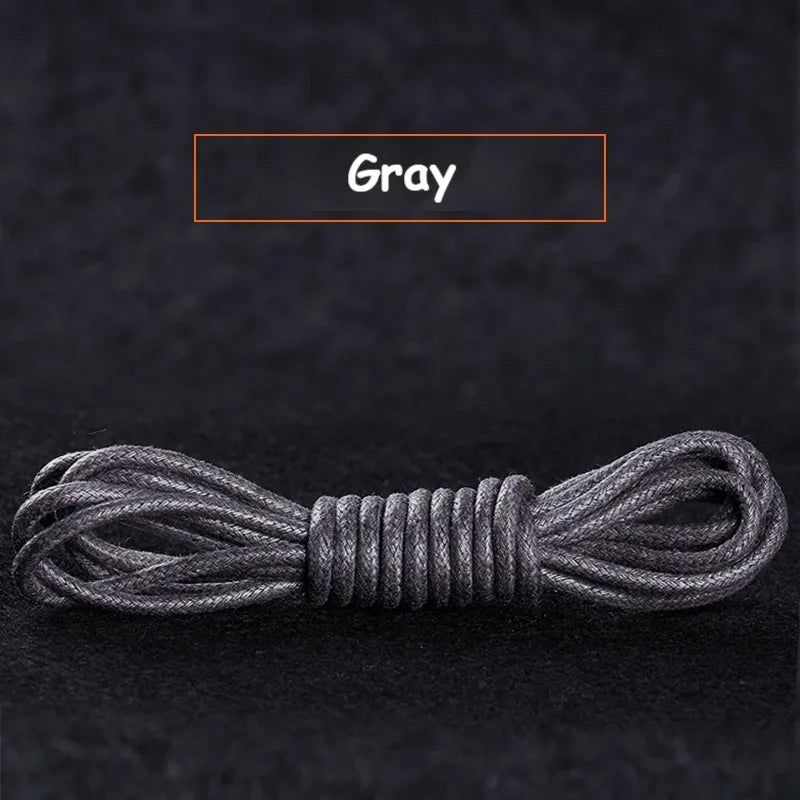 Cotton Waxed Shoe Laces - Round Leather Style Waterproof Replacement Laces for Oxford Shoes & Boots