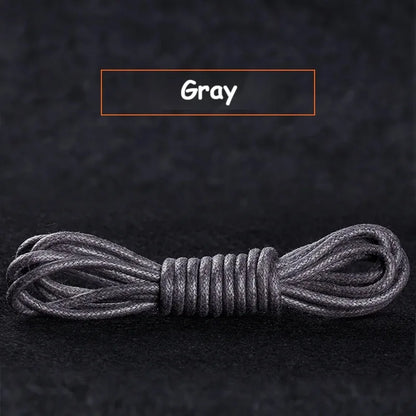 Cotton Waxed Shoe Laces - Round Leather Style Waterproof Replacement Laces for Oxford Shoes & Boots