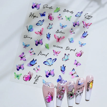 5D Macaron Nail Stickers - Embossed Flower, Fruit, Bear & Rabbit Charms for Summer DIY Manicure Decoration