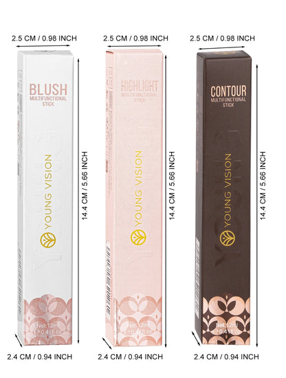 YOUNG VISION Air Cushion Powder Blusher - High Gloss Stick Rouge Makeup Liquid, 6 Color Options