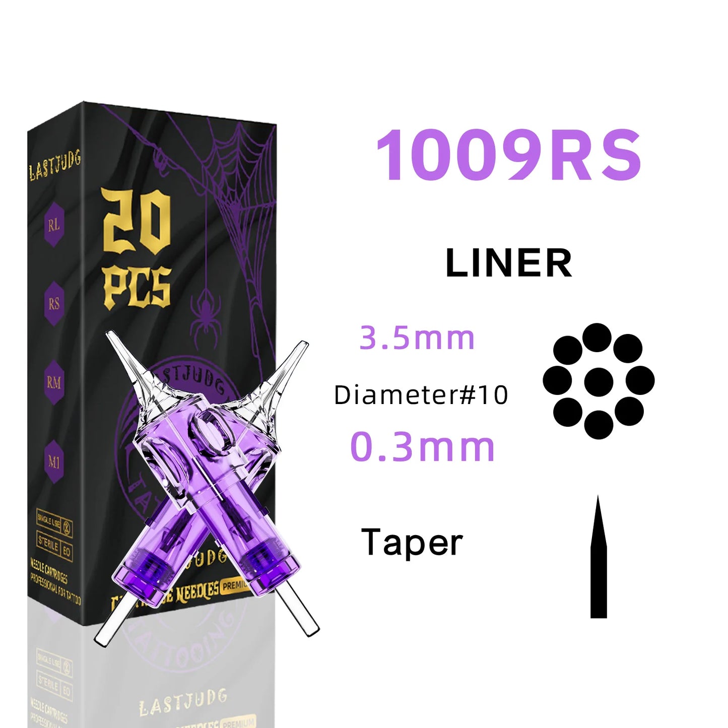 LASTJUDG 20PCS Disposable Tattoo Cartridge Needles – RL RS M1 RM for Permanent Makeup & Tattoo Pen