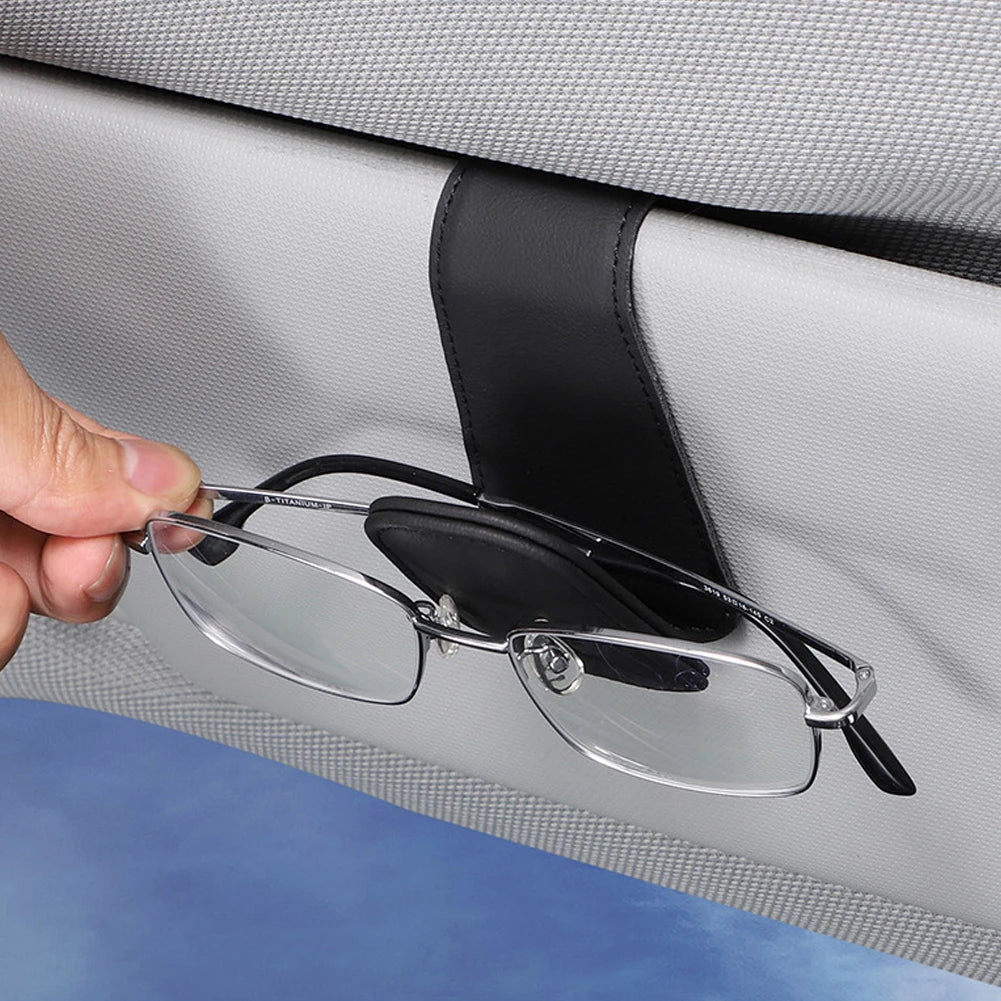 Universal Car Sun Visor Glasses Box - Sunglasses Clip Card Ticket Holder Stand, Eyeglasses Fastener Pen Case Car Accessories