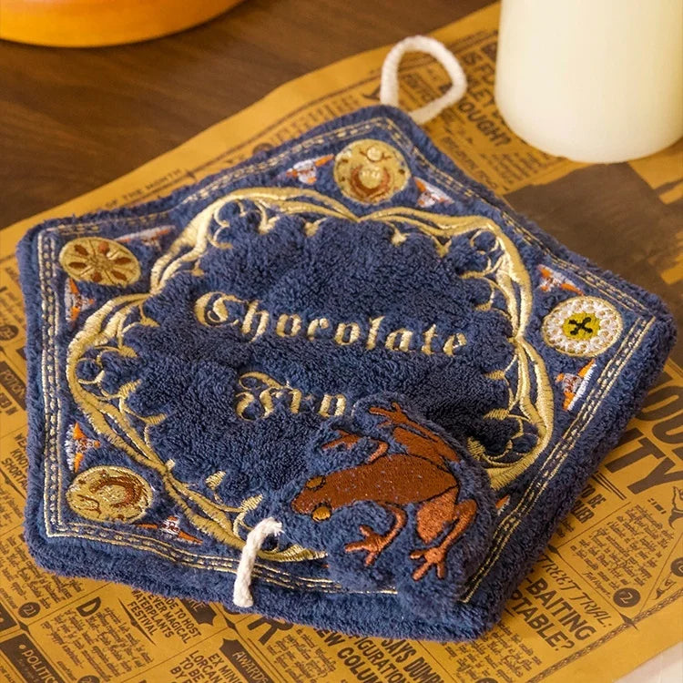 Miniso Warner Harry Potter Magic Chocolate Frog Towel – Embroidered Coral Velvet with High Count Embroidery