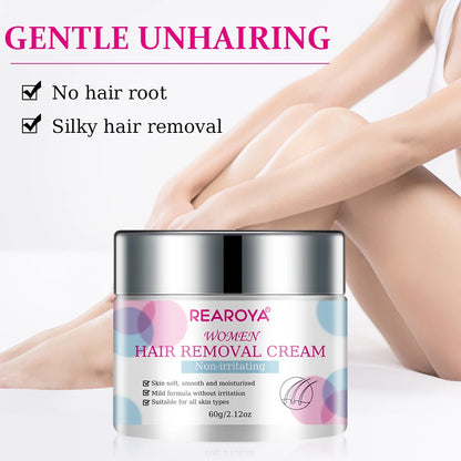 Hair Removal Cream – Painless Epilator for Intimate Areas, Hair Growth Inhibitor for Men & Women, Smooth Body Care Depilatory Cream