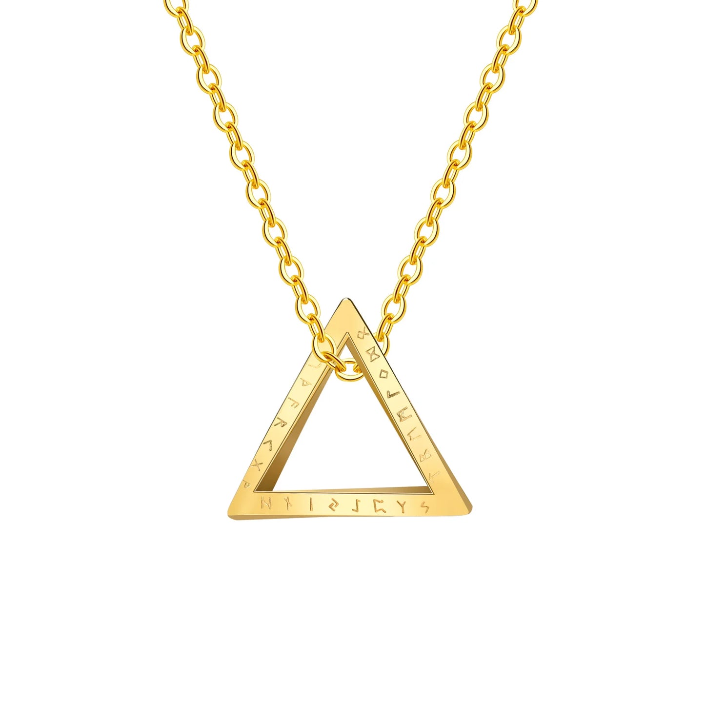Vnox Norse Viking Pendant Necklace – Twisted Stainless Steel Mobius Triangle, Vegvisir & Valknut Geometric Charm