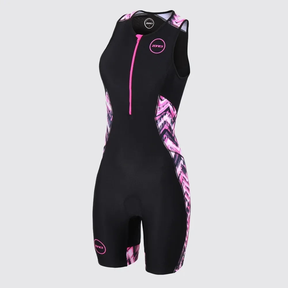 Zone3 Women’s Cycling Skinsuit Triathlon Suit – Sleeveless Cycling & Swimwear Bodysuit for Running, Swimming & Bike Training Jumpsuit