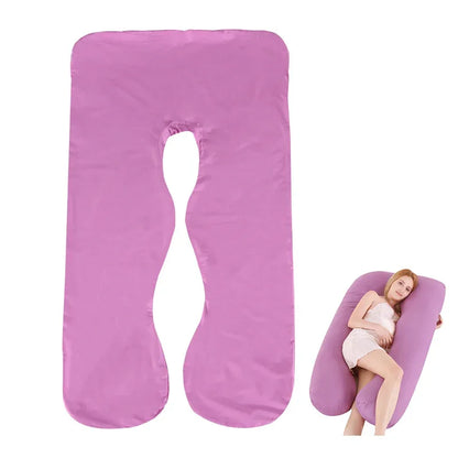 Cotton Maternity U-Shaped Body Pillow Case – 140/150cm Removable & Washable Cover for Pregnancy Support