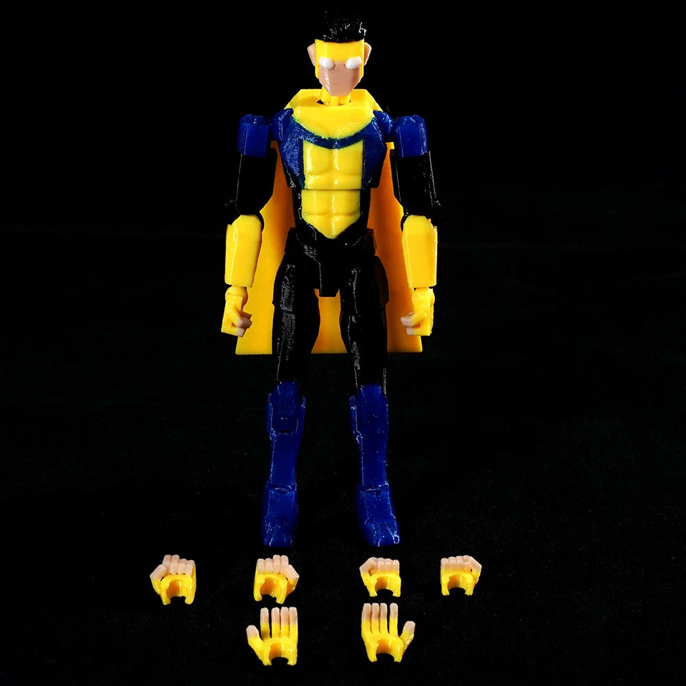 3D Printed Invincible Anime Action Figures – Multi-Jointed Superhero Model Toys & Gifts