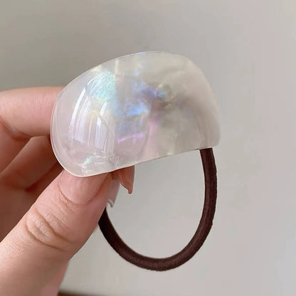 Marble Acetate Hair Tie - Chic Elastic Ponytail Holder for Women and Girls