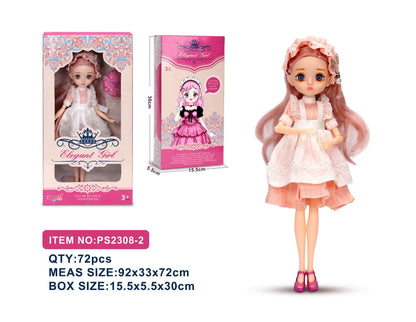 26cm BJD Doll for Girls – Purple Hair Fashion Princess with Big Eyes & Accessories Gift