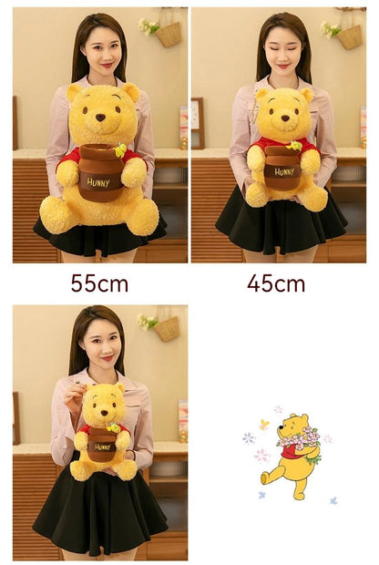 35–55cm Winnie the Pooh Plush Toy — Anime Disney Honey Jar Soft Stuffed Pooh Bear for Kids, Children, Kawaii Birthday Gift