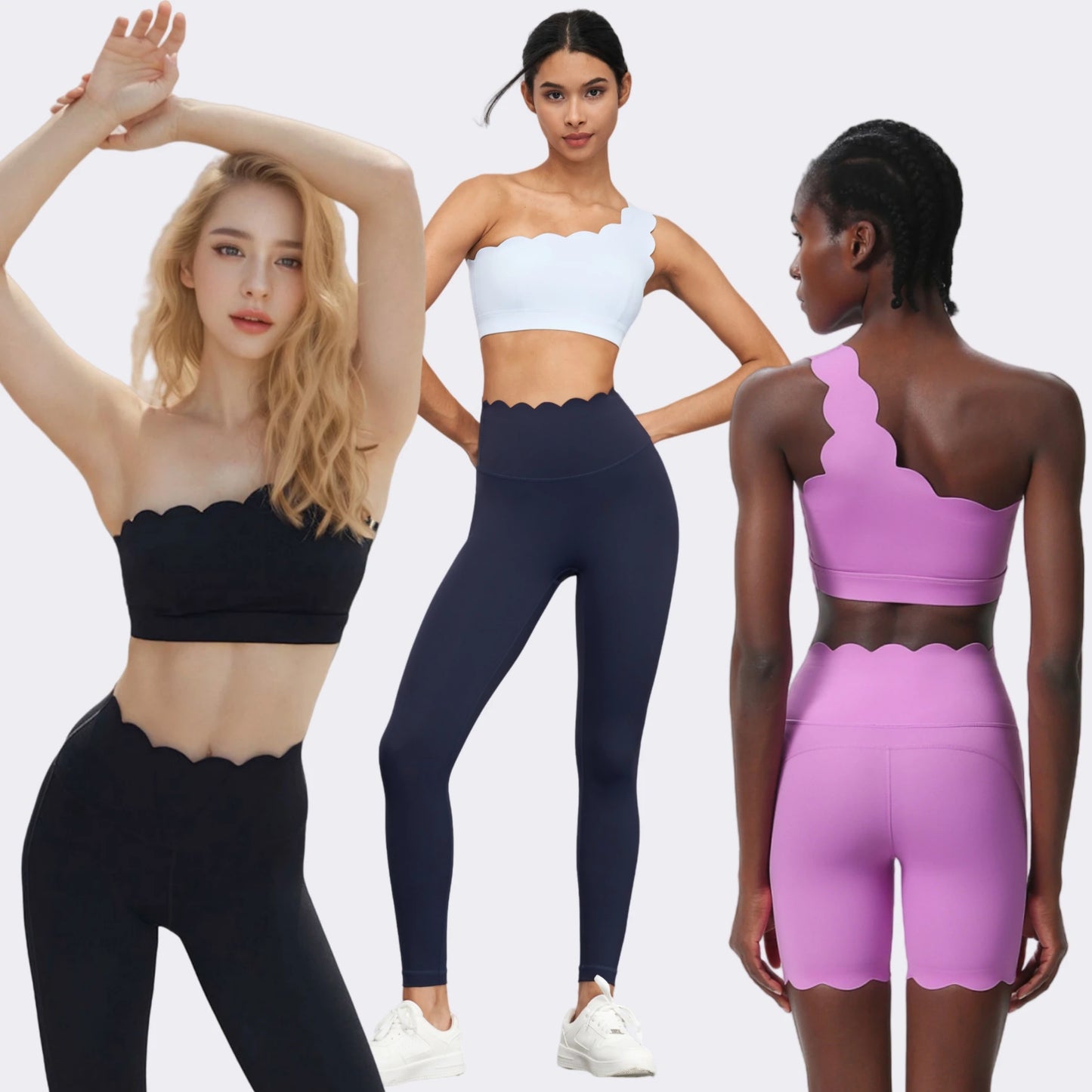 2PCS Women’s Seamless Yoga & Fitness Set – Sports Bra with Leggings & Gym Shorts Workout Outfit