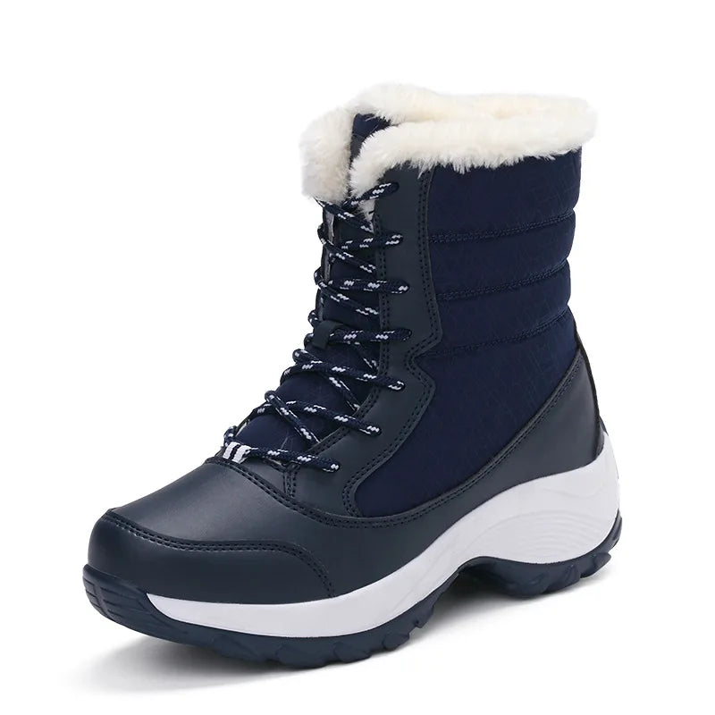 Women’s Snow Boots — Non-Slip Waterproof Fur-Lined Platform Ankle & Thigh-High Winter Boots with Wedges