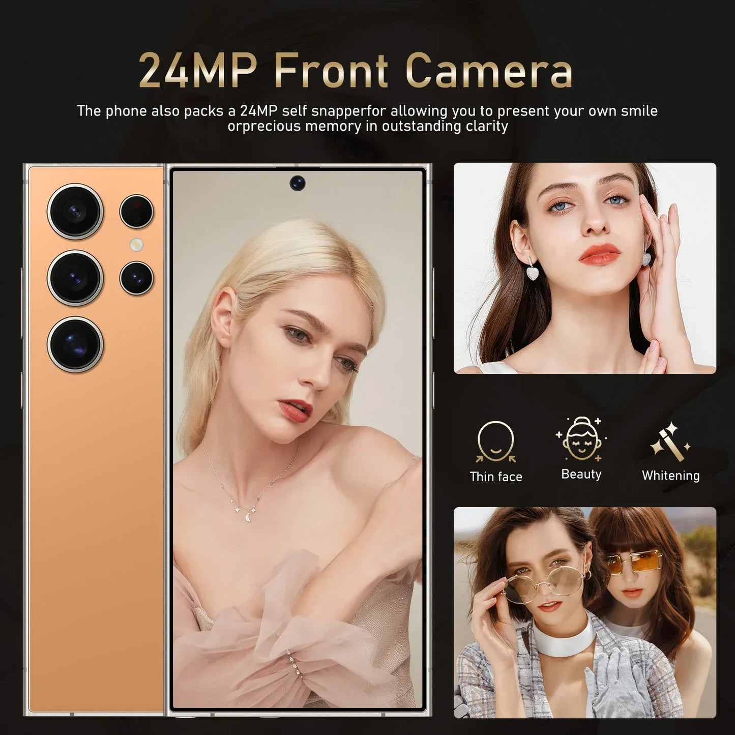 FUFFI-S25 Pro Android Smartphone – 6.8” Display, 12GB RAM, 512GB ROM, Dual SIM, 24+48MP Cameras, 6000mAh Battery