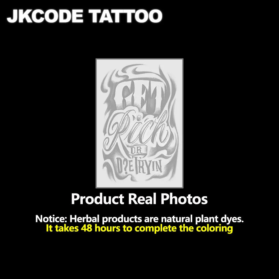 Semi-Permanent Temporary Tattoos - Waterproof Realistic Graffiti, Totem, Hip-Hop & Plant Design Body Art
