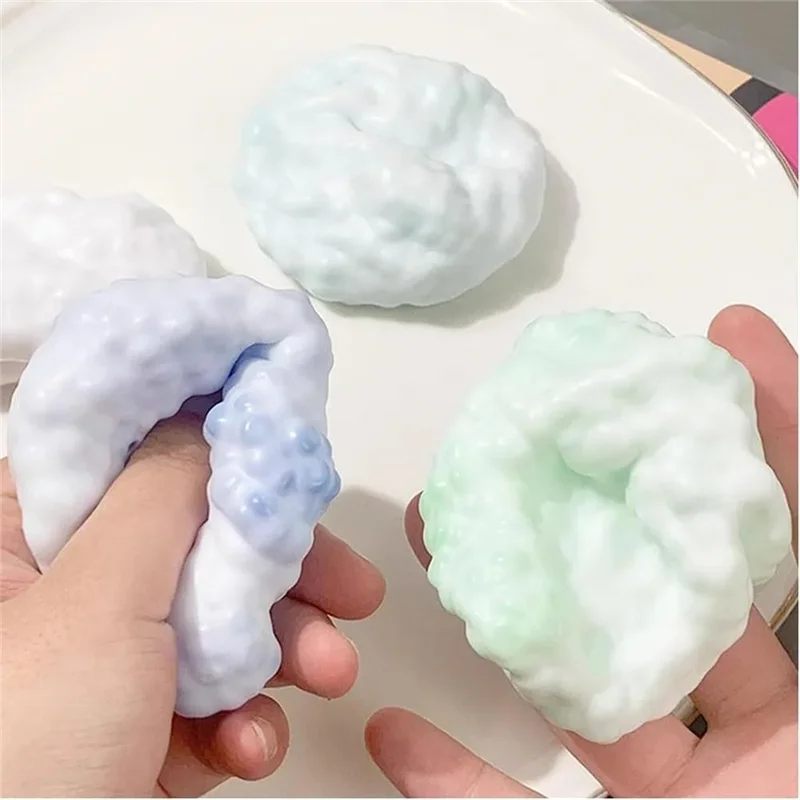 Shapeable Vacuum Squishy Sand Ball – Grape Stress Relief Noisy Desktop Squeeze Toy, Soothing Fidget Birthday Gift