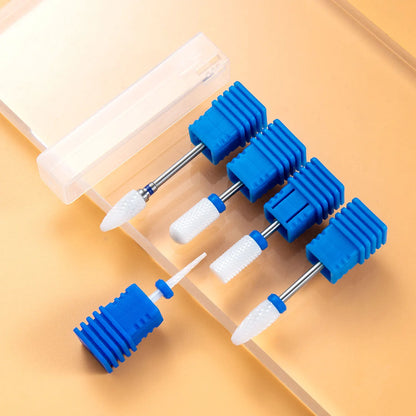 5PCS Ceramic Nail Drill Bit Set - Electric Milling Cutter Bits for Manicure & Pedicure Nail Machine Accessories