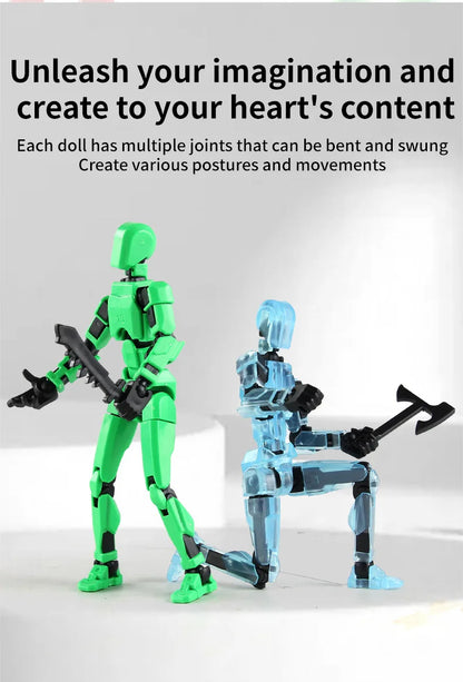 DIY Luminous T13 Multi-Joint Shapeshift Robot & Dog – 3D Printed Movable Mannequin Action Figures for Kids & Gifts