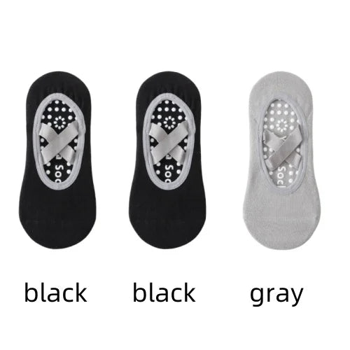Women’s Anti-Slip Yoga Socks 1–3 Pairs – Silicone Grip Ballet Pilates Backless Breathable Sport Socks for Fitness & Dance