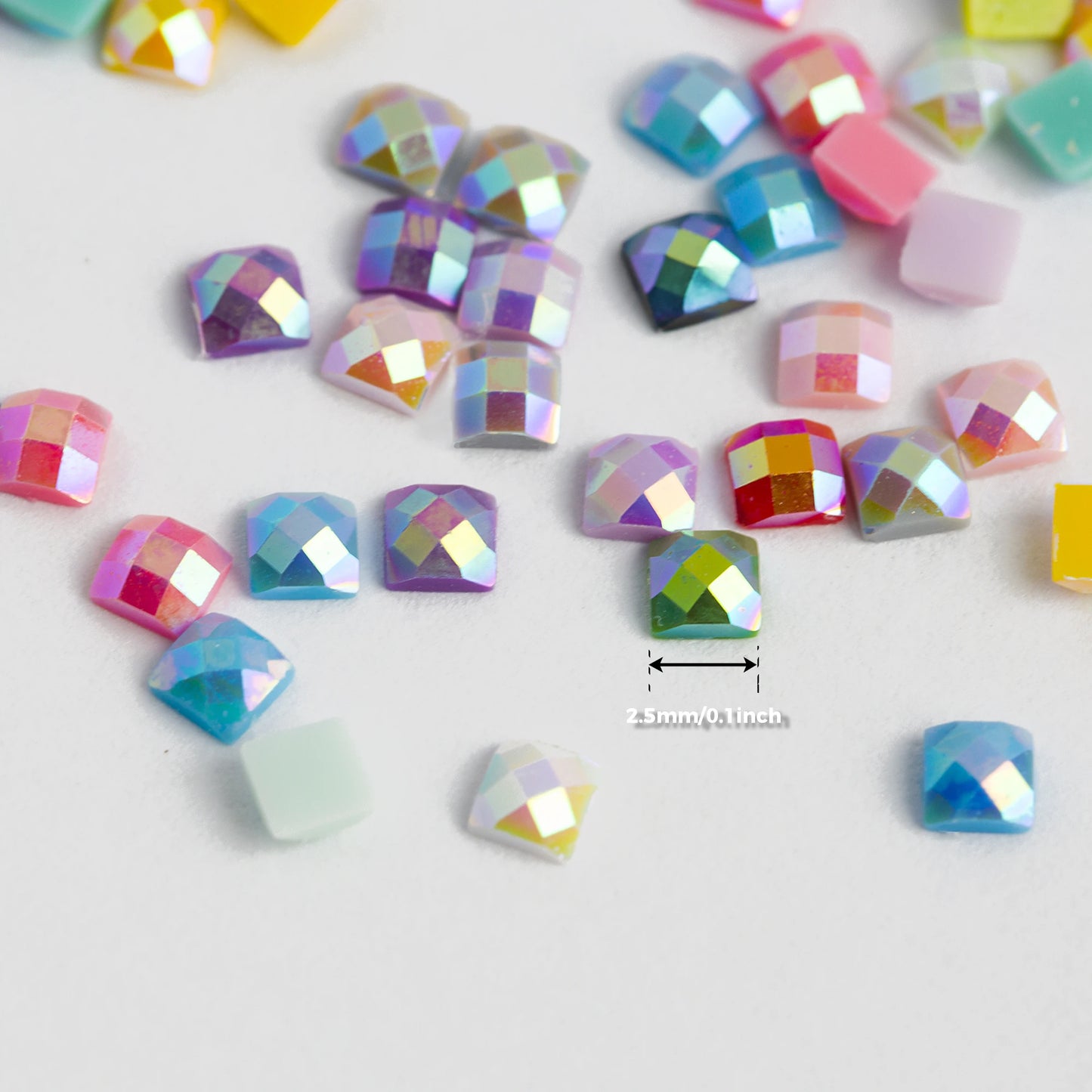 60 Colors Resin AB Diamond Beads – 2.5MM Square Drills for 5D Diamond Painting Accessories