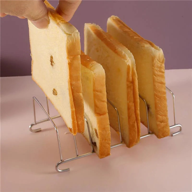 Stainless Steel Toast & Bread Rack – Rectangle Food Display Tool for Air Fryer & Kitchen Accessories