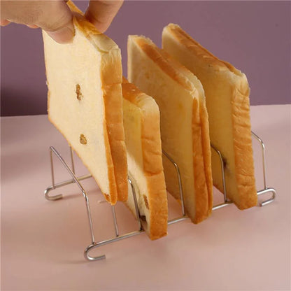 Stainless Steel Toast & Bread Rack – Rectangle Food Display Tool for Air Fryer & Kitchen Accessories