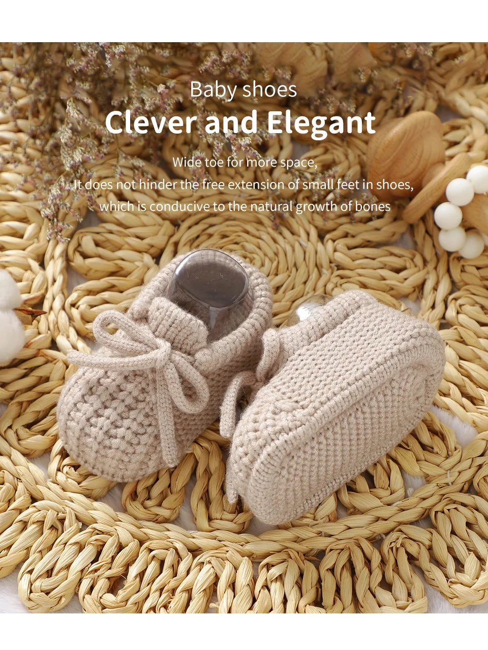 Newborn Baby Shoes — Knitted First Boots for Boys & Girls, Solid Toddler Bed Footwear 0-18M