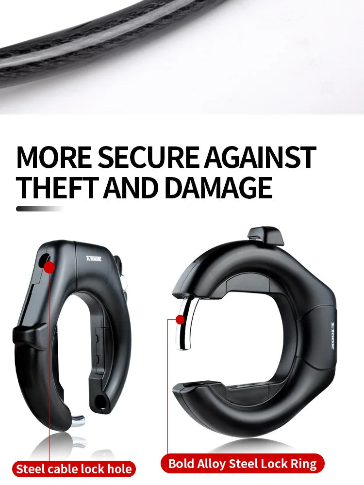 ETOOK Bike Horseshoe Lock - Anti-Theft Hardened Steel Pipe, Portable High Safety Road & Mountain Bicycle Lock