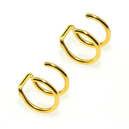 316L Stainless Steel Clip-On Ear Cuffs & Fake Lip Rings – Non Piercing Jewelry for Men & Women