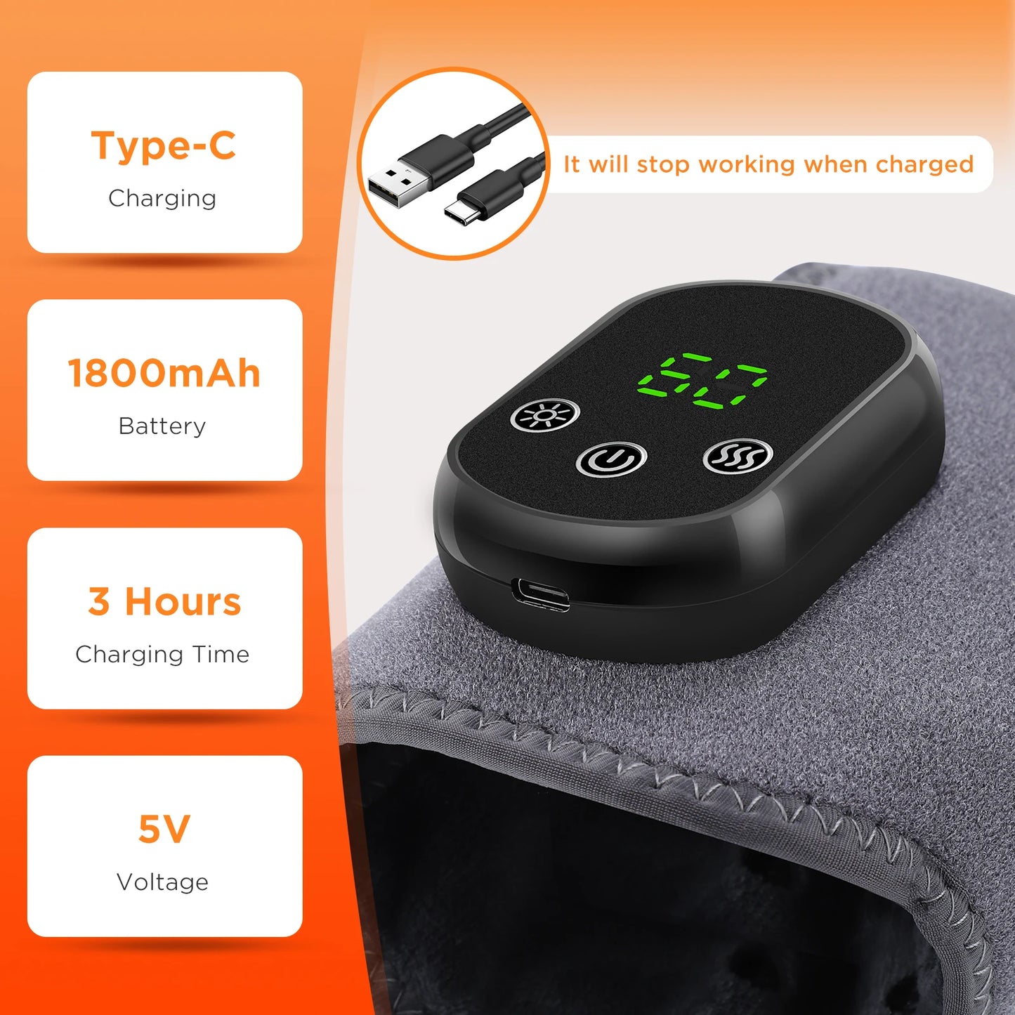 Electric Foot & Hand Massager with Heat and Vibration – Portable Ankle & Joint Relaxation Therapy Device