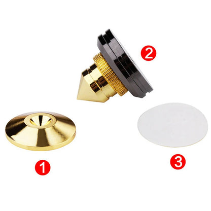 4PCS Speaker Stand Spikes — Shockproof Mount Nails & Pads for Loudspeaker Boxes