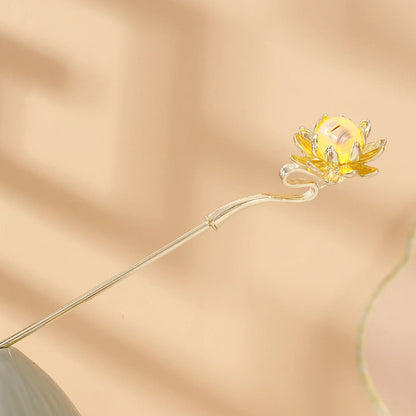 Luminous Lotus Flower Hairpin – Vintage LED Hair Stick with Lantern Tassel for Women and Traditional Hairstyles