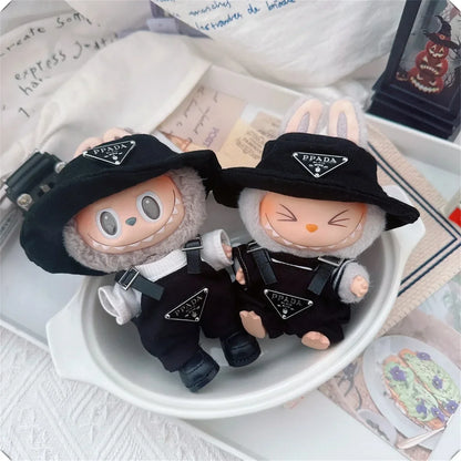 17cm Labubu Mini Doll Outfit Set - Hat, Clothes & Shoes for Labubu II Sitting Party Game Accessories
