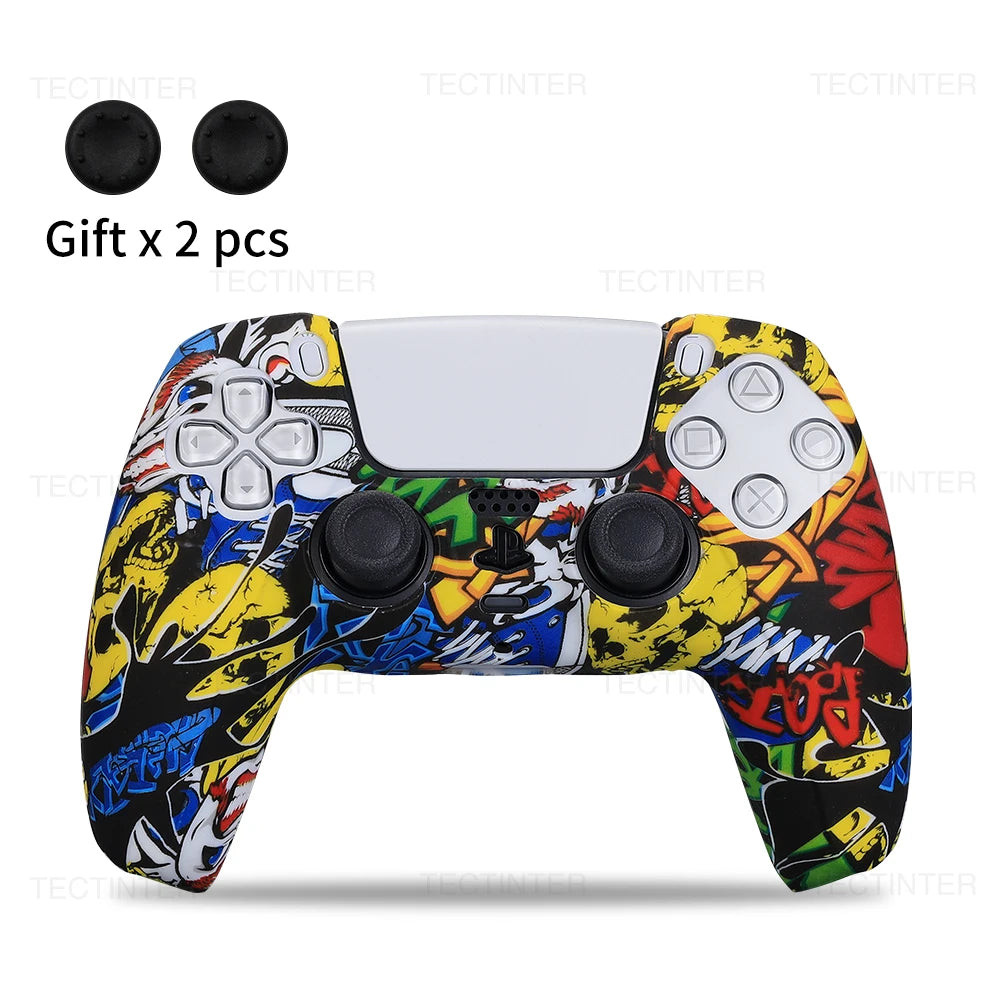 Protective Silicone Cover for PS5 Controller – Anti-Slip Skin Case with Thumb Grips for PS5 Slim Gamepad