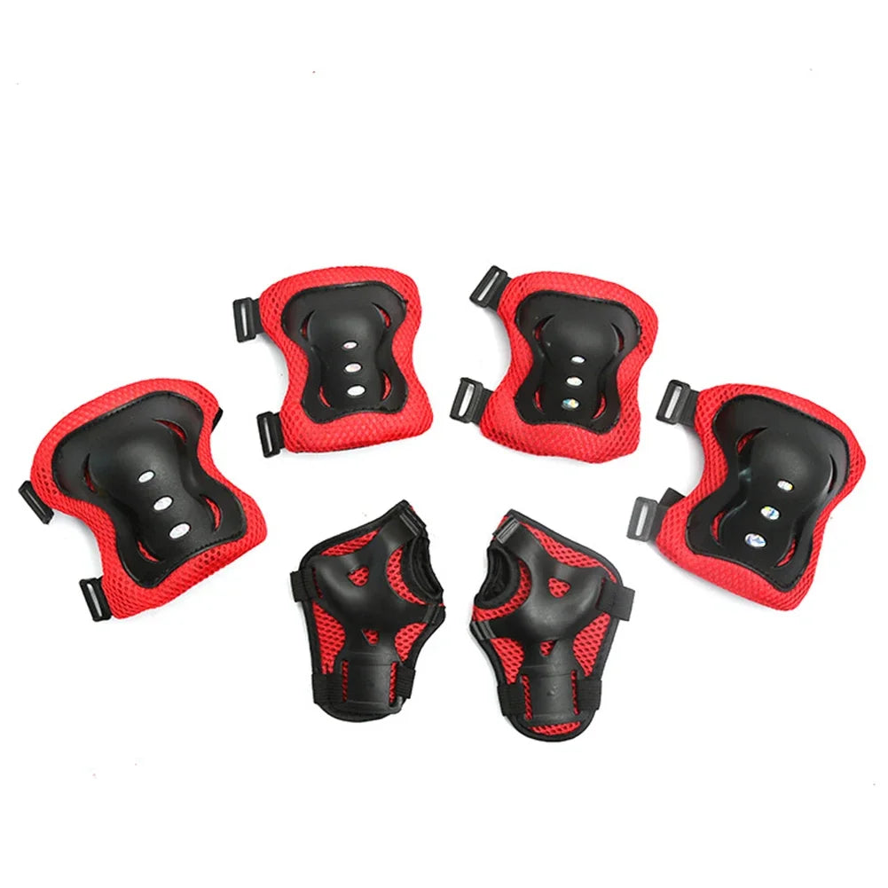 7-Piece Kids Bicycle Protective Gear Set – Helmet, Knee & Elbow Pads for Boys & Girls, Adjustable 48-55cm, Ages 5-12