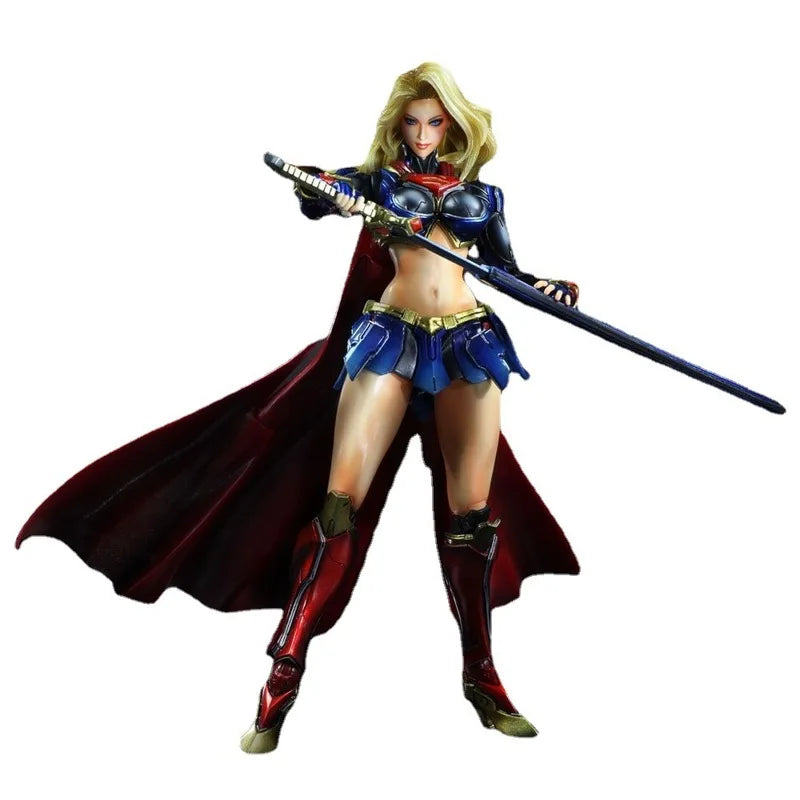 25cm Justice League Play Arts Kai Supergirl Figure – PVC Highly Articulated Anime Collectible Toy for Desktop Decor & Gift