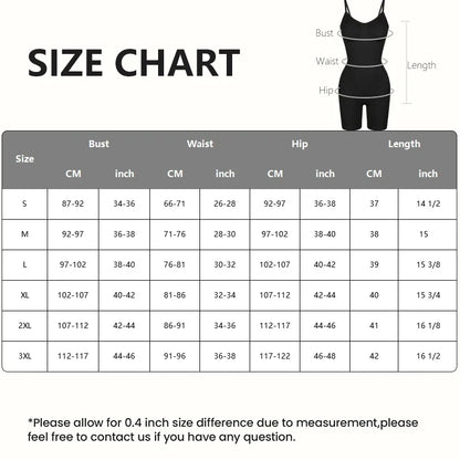 Women’s Bodysuit Shapewear Tank Top — Tummy Control Full Body Shaper with Anti-Chafing Shorts, Waist Trainer & Butt Lifter
